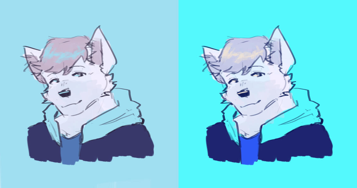 Erdle colors by DumbDogDoodles testing colors using doodles' palettes Busts ⟋ 10-16-2025 GIFT